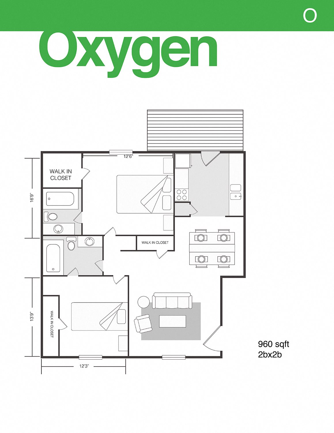 2 Bedroom 2 Bathroom Floor Plan 2*2 2 Bedroom 2 Bathroom Floor Plan 2*2 at The Element Austin, Austin